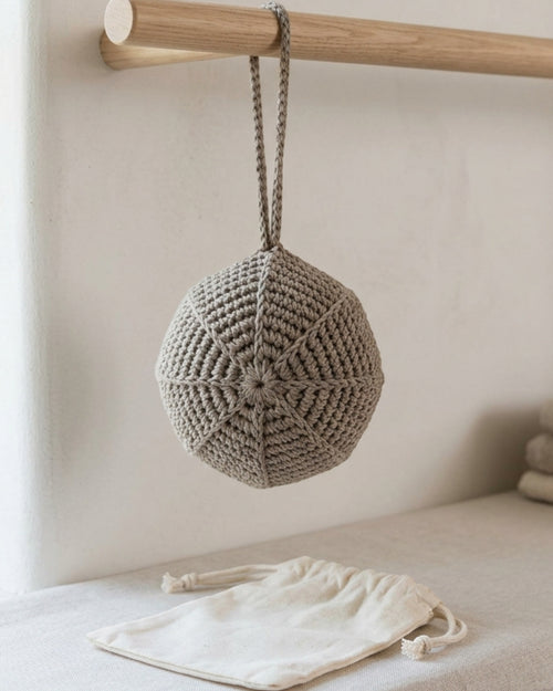 Zbwkd Crochet Hemp Cotton Hollow Wash Ball Warm Gray - Lifestyle view