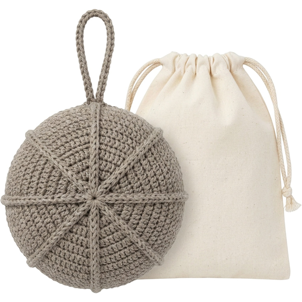 Zbwkd Crochet Hemp Cotton Hollow Wash Ball Warm Gray - Product view